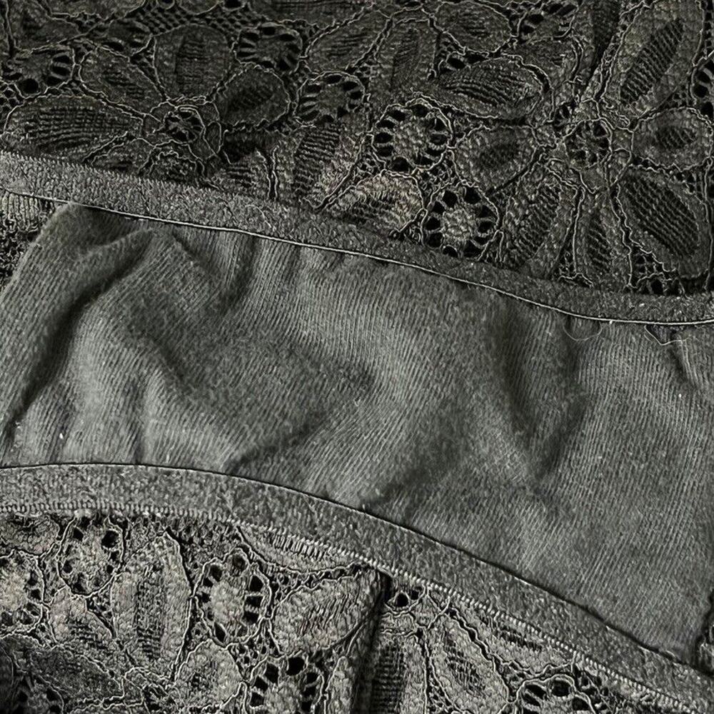 Victorias Secret Light Gray Lace Off The Shoulder Sheer Bodysuit Top Floral M - Picture 15 of 16